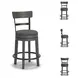 Caitbrook Gray Upholstered Swivel Bar Stool