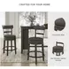 Caitbrook Gray Upholstered Swivel Bar Stool