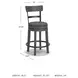 Caitbrook Gray Upholstered Swivel Bar Stool