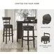 Caitbrook Gray Tall Upholstered Swivel Bar Stool