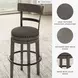 Caitbrook Gray Tall Upholstered Swivel Bar Stool