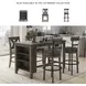 Caitbrook Gray Tall Upholstered Swivel Bar Stool