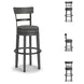 Caitbrook Gray Tall Upholstered Swivel Bar Stool