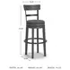 Caitbrook Gray Tall Upholstered Swivel Bar Stool