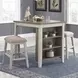 Skempton White And Light Brown 3 Piece Counter Height Dining Set