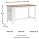 Gesthaven Natural And White Rectangular Counter Height Dining Table
