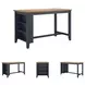 Gesthaven Natural And Blue Rectangular Counter Height Dining Table