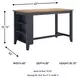 Gesthaven Natural And Blue Rectangular Counter Height Dining Table