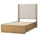 Modena Natural and Cream Twin Upholstered Panel Bed