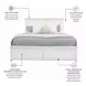 Coastal Point Fresh White Finish and Soft Grey Glaze Queen Panel Bed