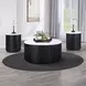 Colvin Black and White Marble Top Round End Table