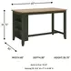 Gesthaven Natural And Green Rectangular Counter Height Dining Table