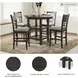 Langwest Cherry Brown 5 Piece Counter Height Dining Set