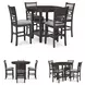 Langwest Cherry Brown 5 Piece Counter Height Dining Set