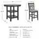 Langwest Cherry Brown 5 Piece Counter Height Dining Set