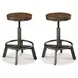 Torjin Brown and Gray Adjustable Stool Set of 2