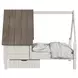 Lodge Cookies and Cream Twin Novelty Bed with Half Roof and Window
