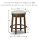 Valebeck Beige And Brown Swivel Counter Height Stool
