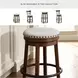 Valebeck Beige And Brown Swivel Counter Height Stool