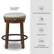 Valebeck Beige And Brown Swivel Counter Height Stool
