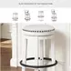 Valebeck Beige And White Swivel Counter Height Stool