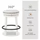 Valebeck Beige And White Swivel Counter Height Stool