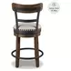 Valebeck Brown Upholstered Swivel Counter Height Stool