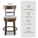 Valebeck Brown Upholstered Swivel Counter Height Stool