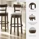 Valebeck Brown Tall Upholstered Swivel Bar Stool