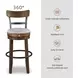 Valebeck Brown Tall Upholstered Swivel Bar Stool