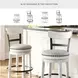 Valebeck White Upholstered Swivel Counter Height Stool