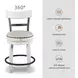 Valebeck White Upholstered Swivel Counter Height Stool