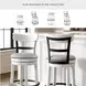 Valebeck White Tall Upholstered Swivel Bar Stool