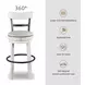 Valebeck White Tall Upholstered Swivel Bar Stool