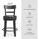 Valebeck Black Upholstered Swivel Counter Height Stool With Ladder Back
