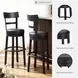 Valebeck Black Tall Upholstered Swivel Bar Stool