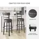 Valebeck Black Tall Upholstered Swivel Bar Stool