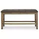 Broxtyn Light Brown Upholstered Counter Height Dining Bench