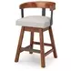 Ralene Gray Upholstered Swivel Bar Stool Set of 2