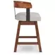 Ralene Gray Upholstered Swivel Bar Stool Set of 2