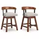 Ralene Gray Upholstered Swivel Bar Stool Set of 2