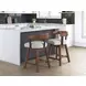 Ralene Gray Upholstered Swivel Bar Stool Set of 2