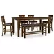 Ralene Medium Brown 78" Extendable Rectangular Counter Height Dining Table