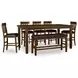 Ralene Medium Brown 78" Extendable Rectangular Counter Height Dining Table