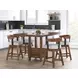 Ralene Gray Upholstered Swivel Bar Stool Set of 2