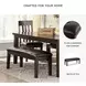 Haddigan Dark Brown Large Upholstered Dining Room Bench