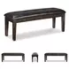 Haddigan Dark Brown Large Upholstered Dining Room Bench