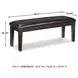 Haddigan Dark Brown Large Upholstered Dining Room Bench