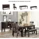 Haddigan Dark Brown Large Upholstered Dining Room Bench