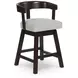 Haddigan Gray Upholstered Swivel Bar Stool Set of 2